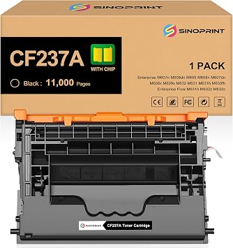 Toner Cartridge Replacement Compatible for HP 37A CF237A 37X Use for Enterprise M607n M608dn M609 M608n M607dn M608x M609x MFP M632 M631 M631h M633fh Printer Black, 1-Pack
