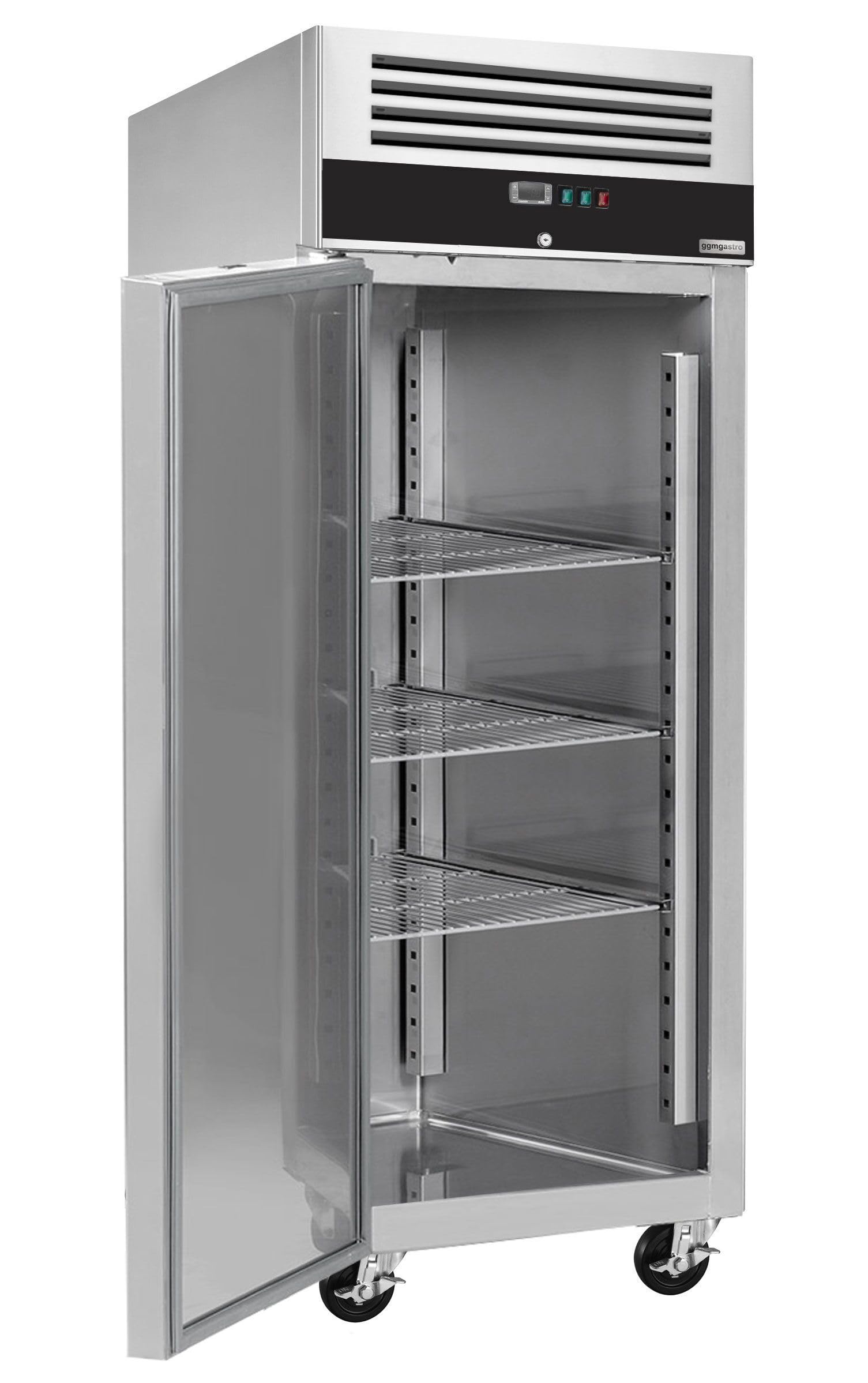 GGM Gastro | BTKG800ND#PT | Bäckerei-Tiefkühlschrank Edelstahl PREMIUM - EN 600x800-600 Liter - 1 Tür, Schienen & Tragroste