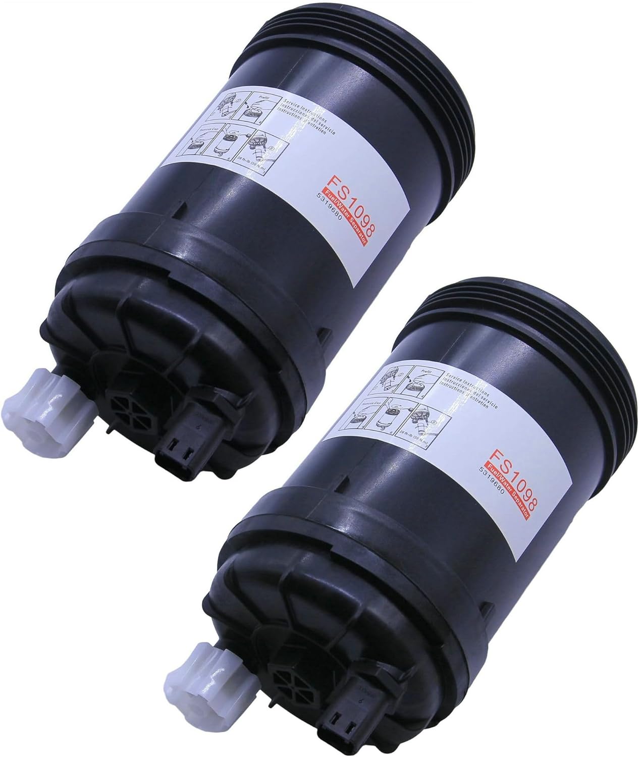 2 Pack of BAIZHIHUA FS1098 Fuel Filter Water Separator PCV Valve Replaces 5319680, 5308722 Compatible with Cummins Wirtgen W100CFI W120CFI W130CFI B6.7 ISB6.7/QSB6.7 ISL8.9 L9 Series Diesel Engines