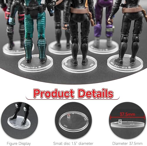 Miniatura 3 de 36 piezas de base redonda transparente compatible con figuras de acción de películas de Star Wars vintage de 3.75 pulgadas, disco de 1.476 in de