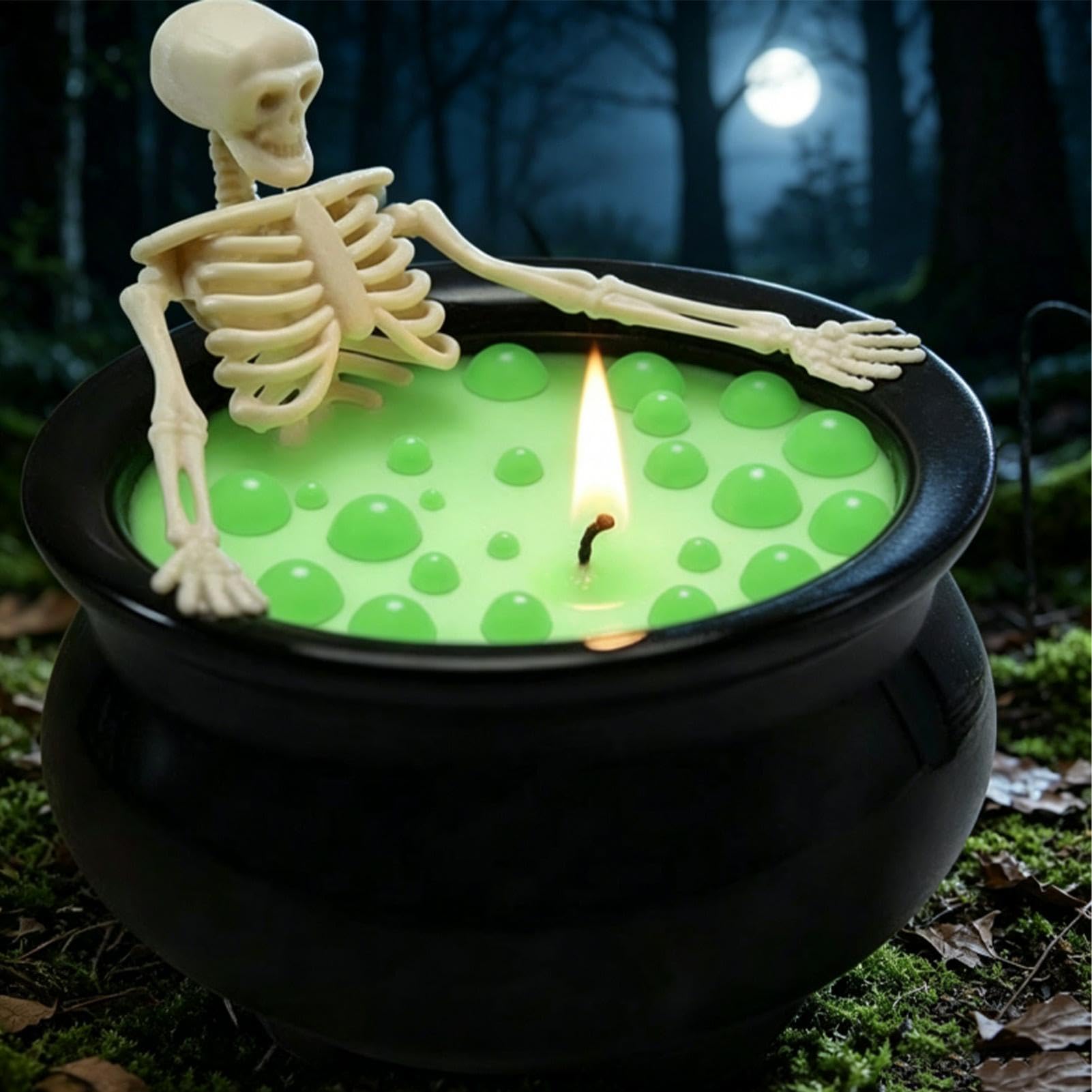 Vela De Halloween Con Forma De Caldero Acento decorativo gótico para el