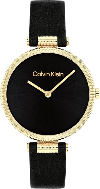 Calvin Klein Gleam Collection Analog Watch for Women with Leather Strap
