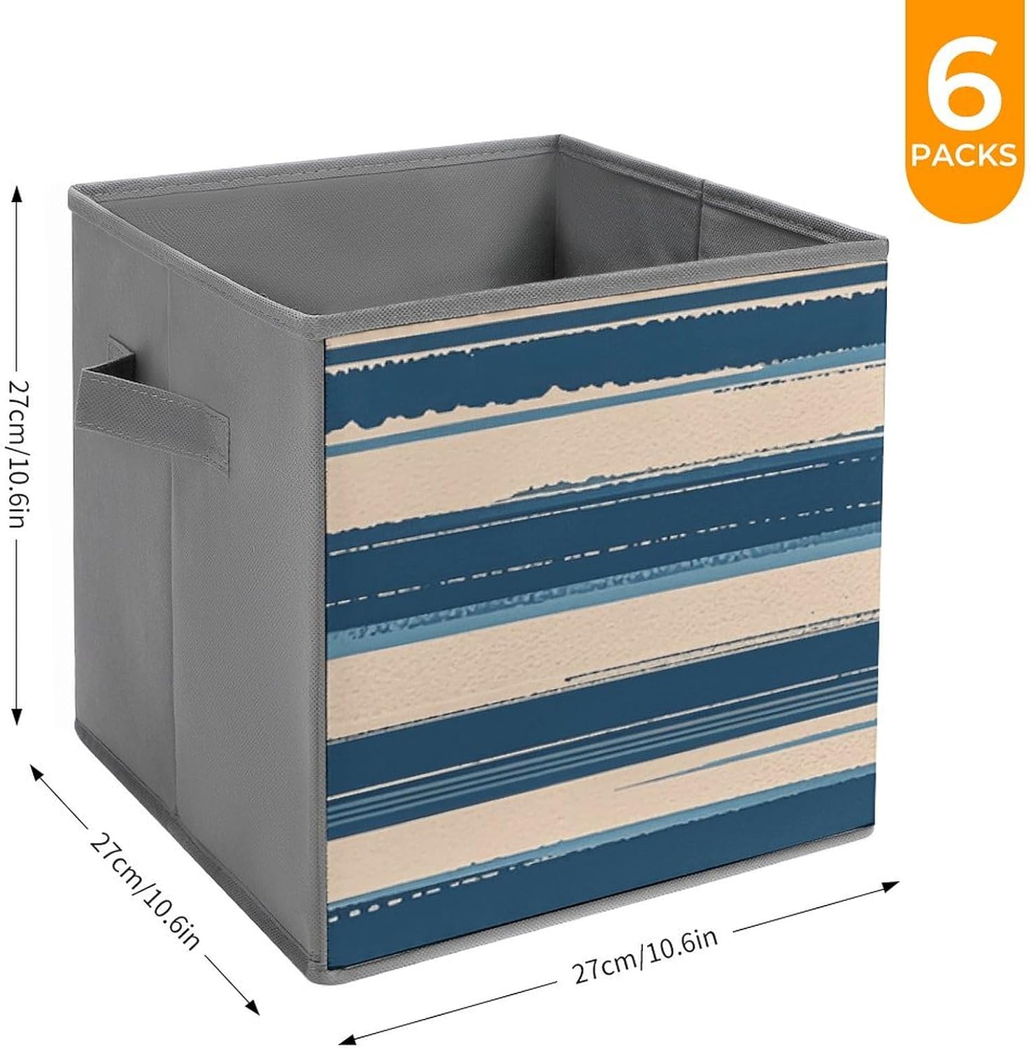 Multi Use Organizer Bins, Anchor Printed Storage Bins, Foldable Storage Baskets Are Suitable For Bedrooms, Offices, And Cars