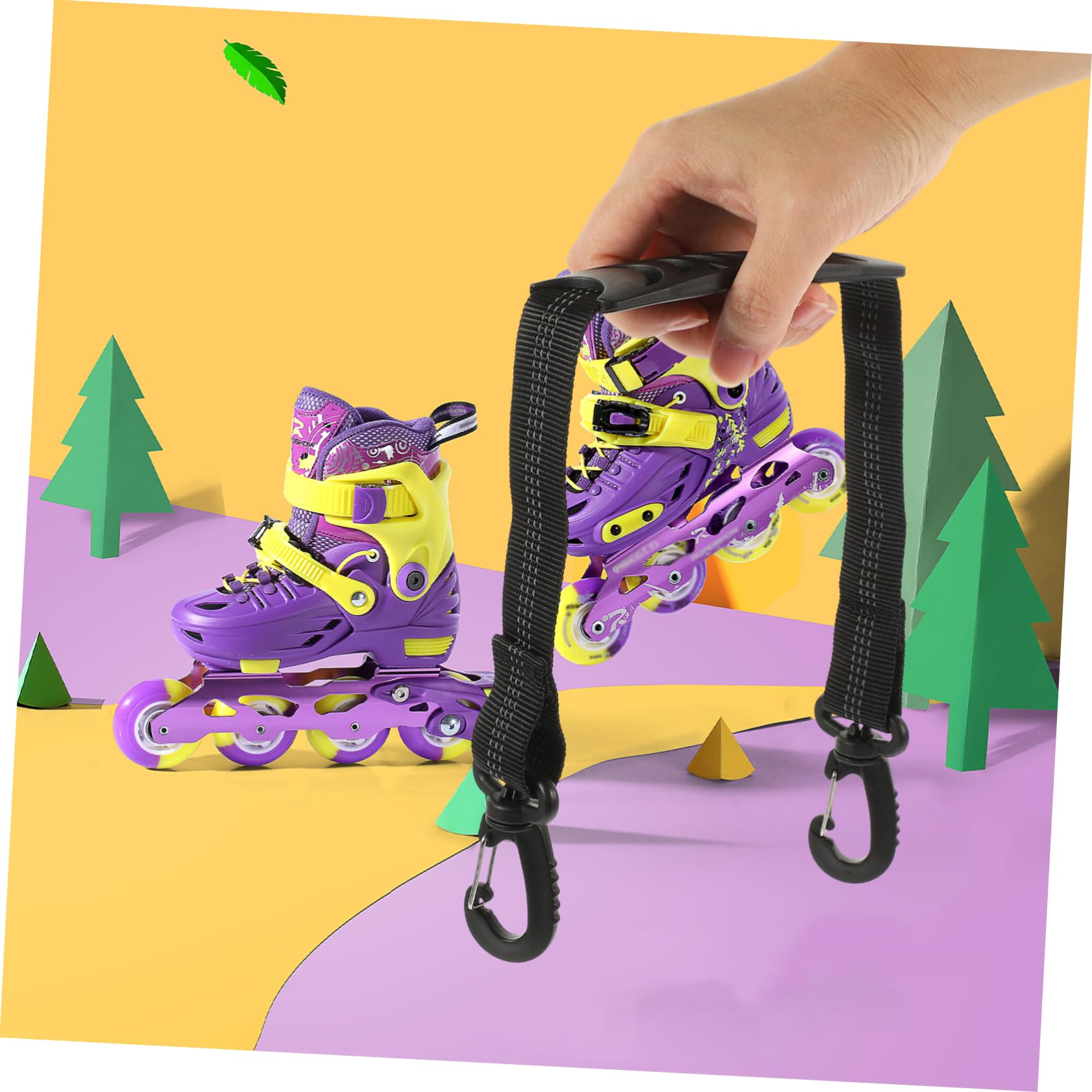 Sosoport 2sets Ski Boots Carrier Straps Roller Skates Carrying Straps 2 Handles for Easy Suspension Compact for Travel 2pcs*2