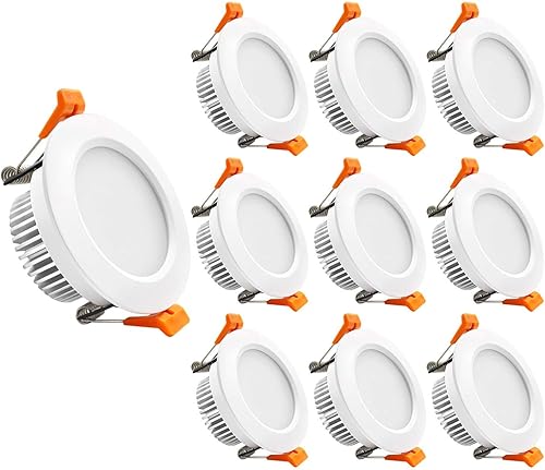 YGS-Tech Iluminación LED empotrable regulable de 3 pulgadas, 5 W (equivalente a halógeno de 40 W), luz blanca diurna de 5000 K, CRI80, luz de techo