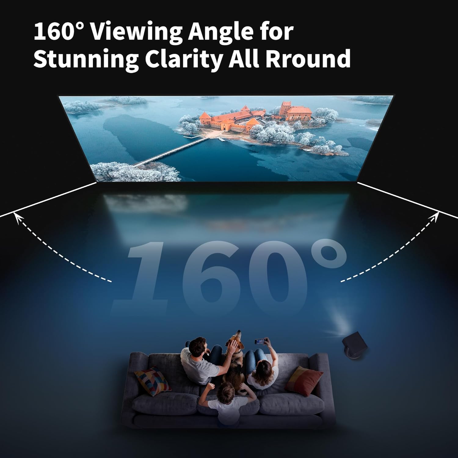 Close-up of the spring hook tensioning system for the projector screen