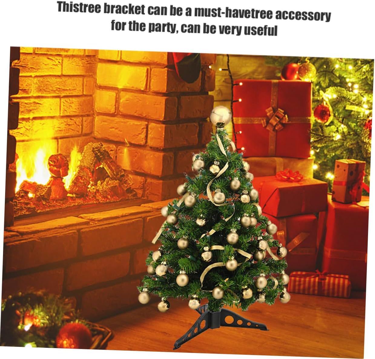 10pcs Black Plastic Christmas Tree Stand Xmas Tree Support Rack Stable Base Easy Installation for Festive Holiday Decor