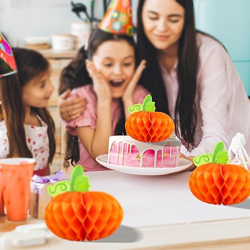 Miniatura 3 de Gyufise 6 centros de mesa de calabaza, calabaza de papel, panal, calabaza, centros de mesa de calabaza, calabazas de tejido 3D, decoración colgante