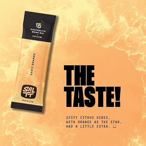 Miniatura 5 de SALTT - Mezcla de bebida con sabor a electrolitos en polvo, sabor a naranja picante, 30 paquetes de hidratación, magnesio, potasio, sodio,