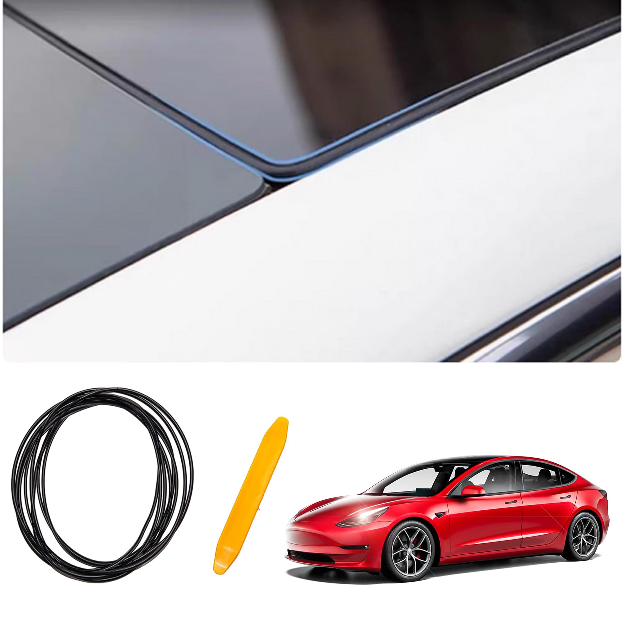 Bande D'étanchéité Pour Tesla Model 3 (2016-2025) Et Model Y - Joint En Caoutchouc EPDM Pour Réduction Du Bruit Du Vent Et Protection Toit
