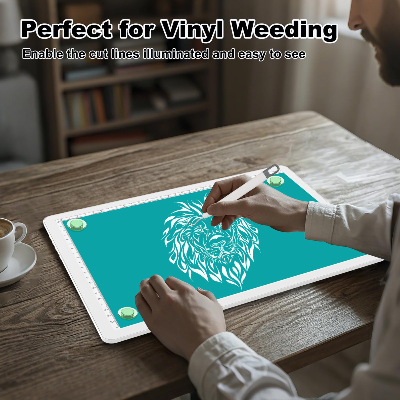 Elice Wiederaufladbares A4-Lichtpad für Diamantmalerei, magnetische LED-Lichttafel mit physischer Taste, superhelles Diamantkunst-Lichtpad, ultradünne Leuchtbox zum Nachzeichnen, Jäten von Vinyl,