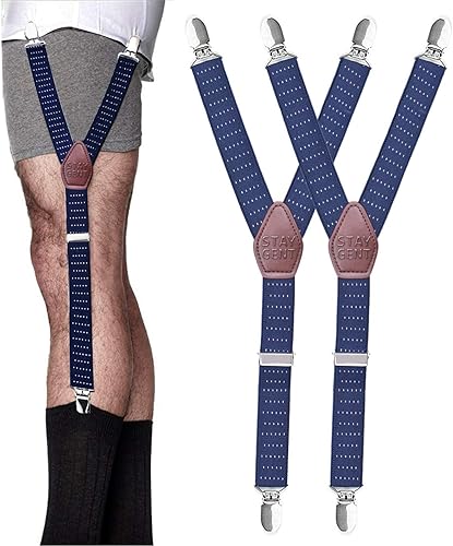 STAY GENT Camisa estilo Y para hombres con abrazaderas de bloqueo antideslizantes y correas elásticas ajustables