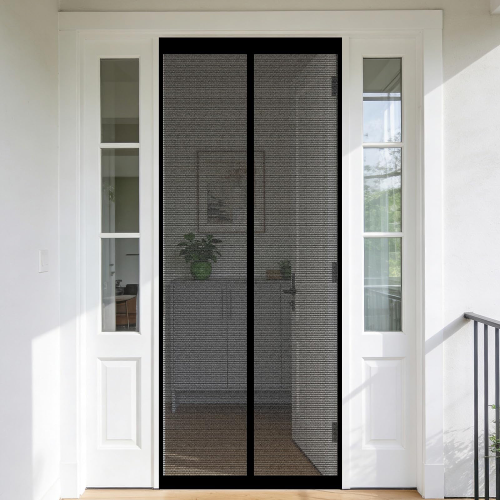 Moustiquaire porte fenetre anti-insectes a fermeture automatique