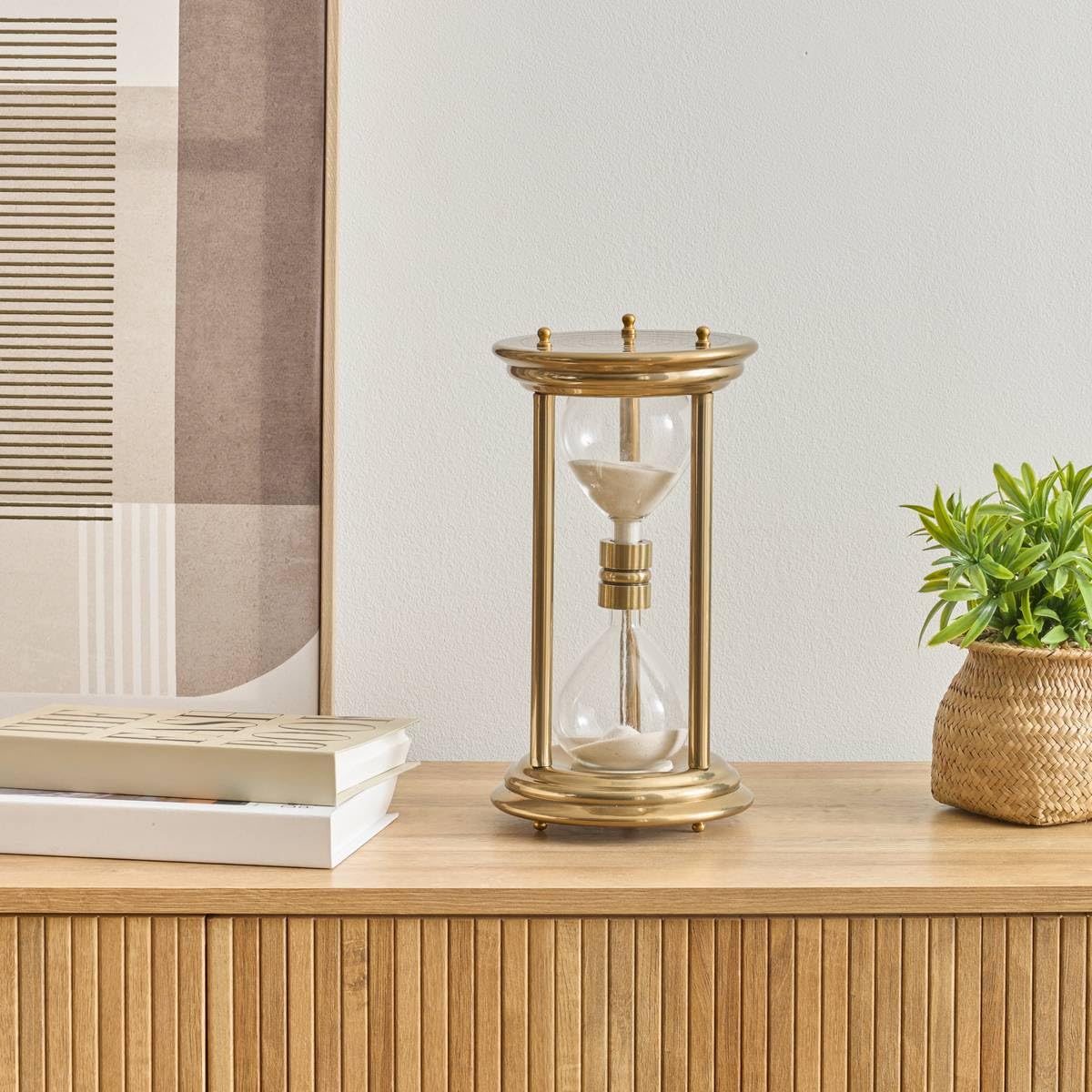 Atmosphera - Sablier Gaya h.30cm doré