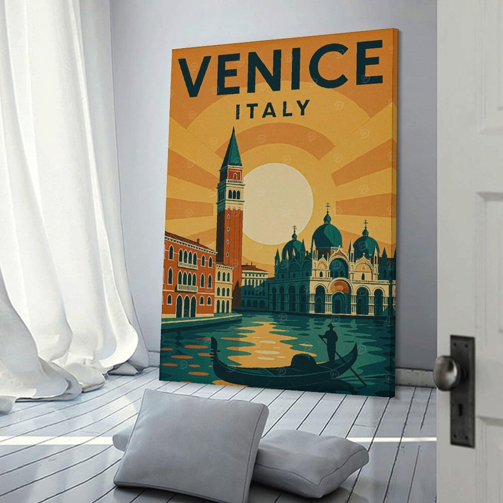 Junmoney Venice Italy Travel Canvas Wall Decor 20x30inch(50x75cm), for Entrance Walls, Hall Decor Or Foyers, Wall Decor to Refresh Empty Corners