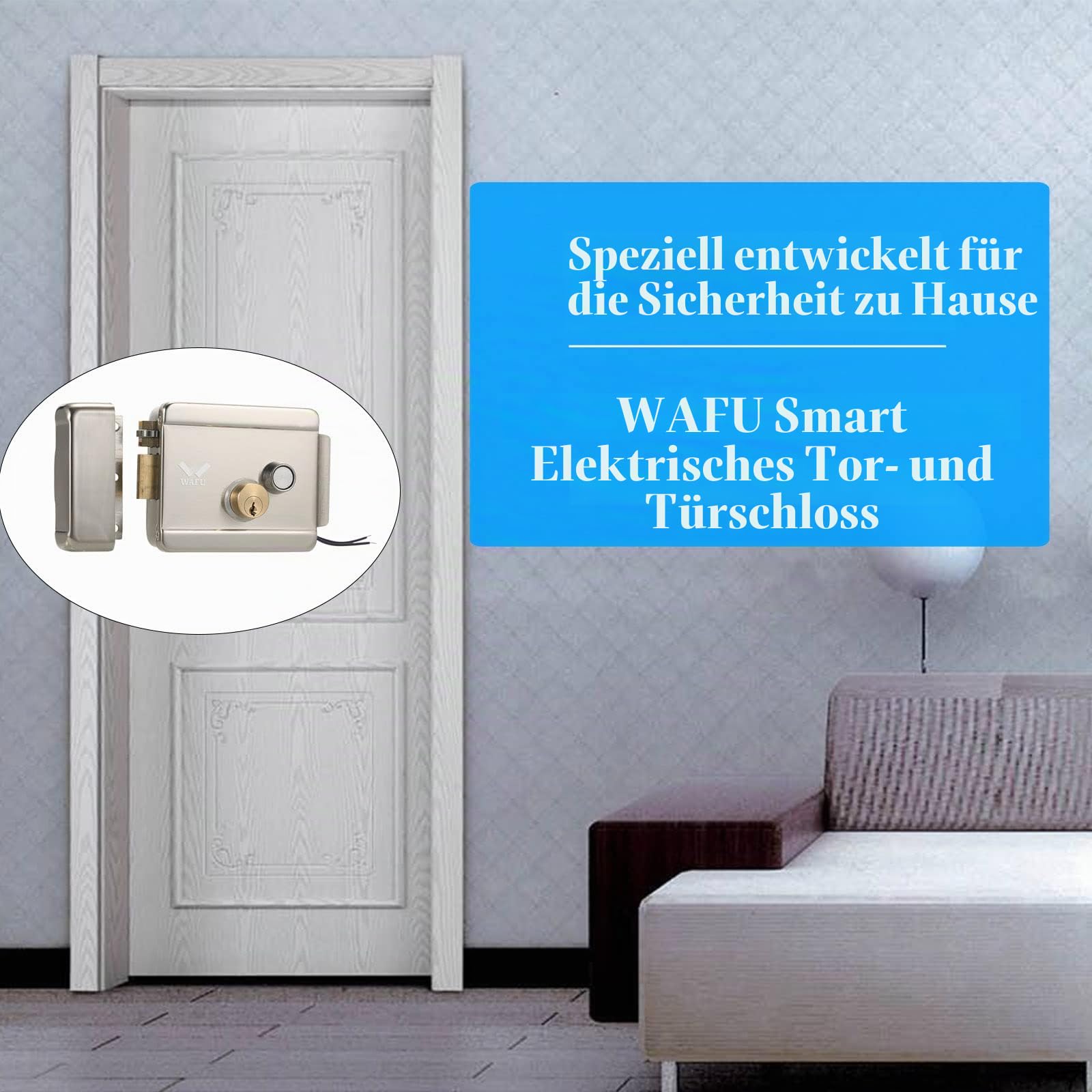 intelligentes elektrisches Metallschloss, sicheres Türschloss mit 3 Schlüsseln und elektronischer Entriegelung