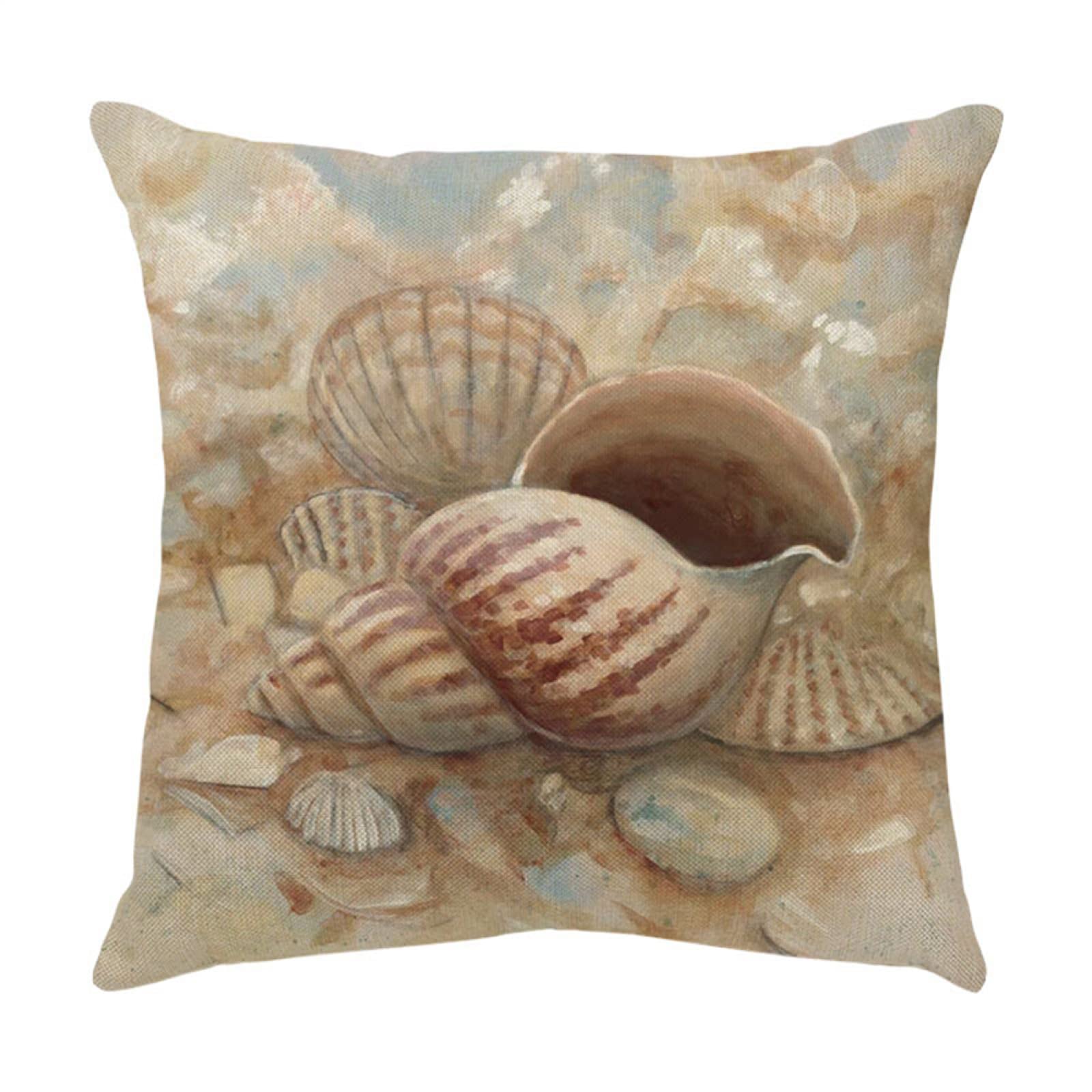 4 Piezas Funda de Almohada Combinación De Caparazón Marino Fundas de Cojín Terciopelo Sencillo y Decorativo para Sofá Camas Dormitorio Coche Lino Cojines Throw Pillow Covers 60x60cm/24x24 Inch