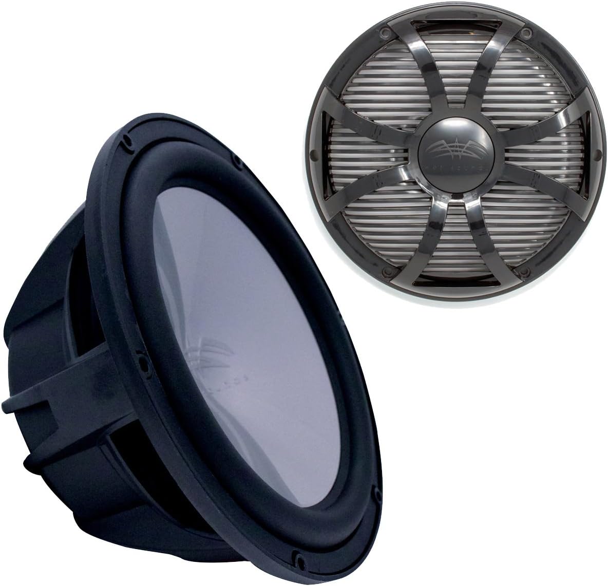 Wet Sounds REVO12HPS4-B Revo High Power 12" Subwoofer with Grill - Black Subwoofer & Black Closed Face SW Grill