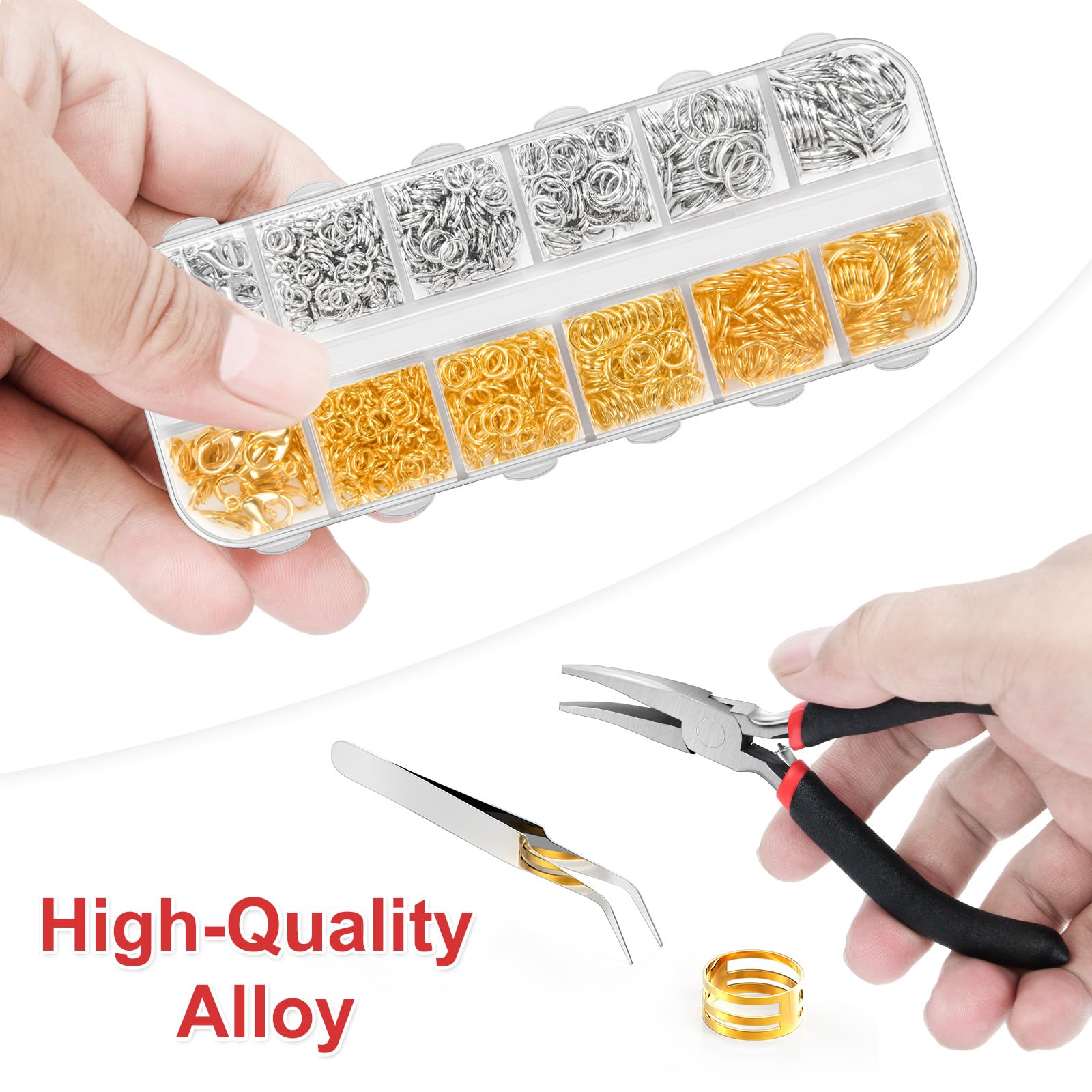 Jump Rings Jewelry Making Kit - 1200 Pcs -3