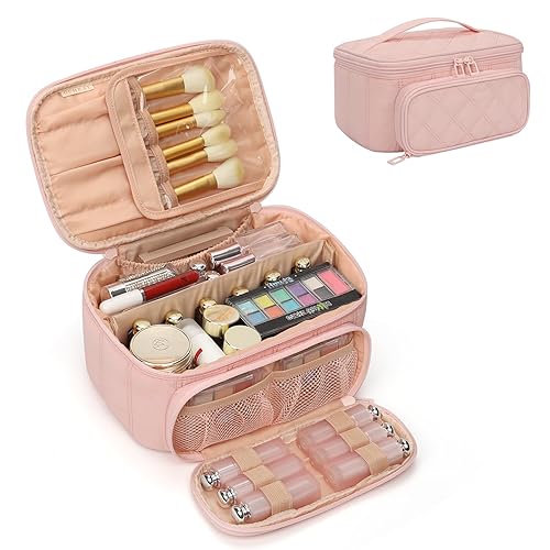 Miniatura 34 de OCHEAL - Bolsa de maquillaje portátil para cosméticos, estuche organizador de viaje de gran capacidad para mujeres, bolsa de aseo para niñas
