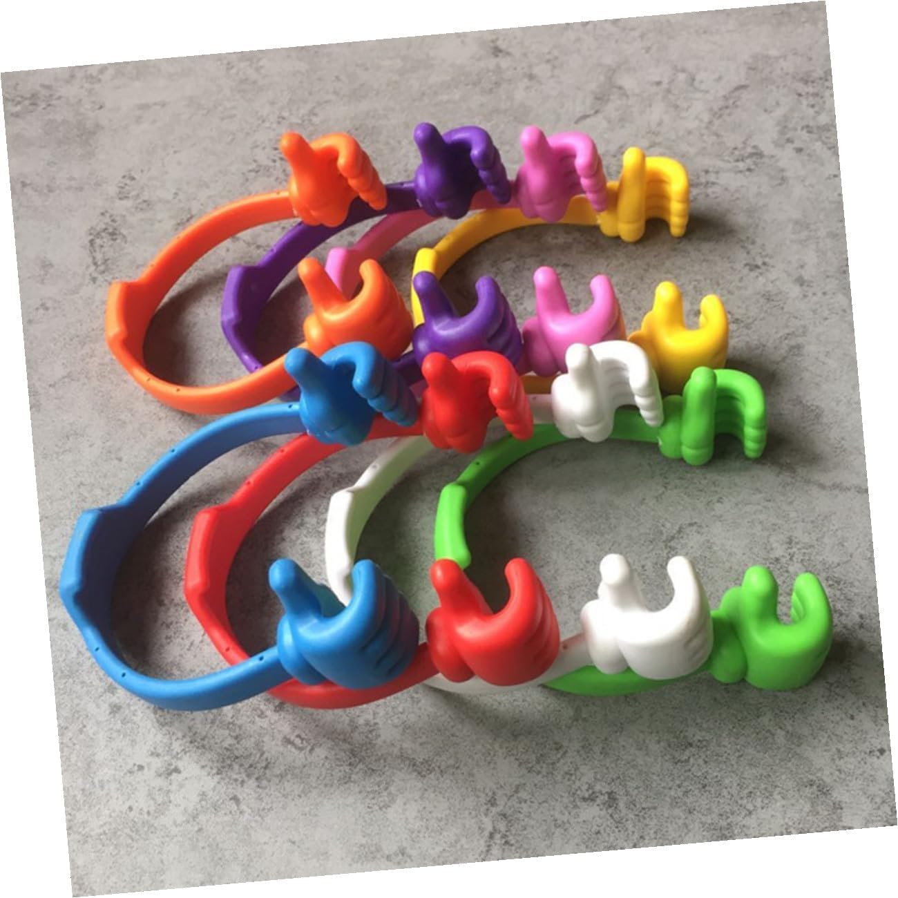 SHOWERORO 2pcs Thumbs Gesture PP Cell Phone Stand Holders Flexible image 4
