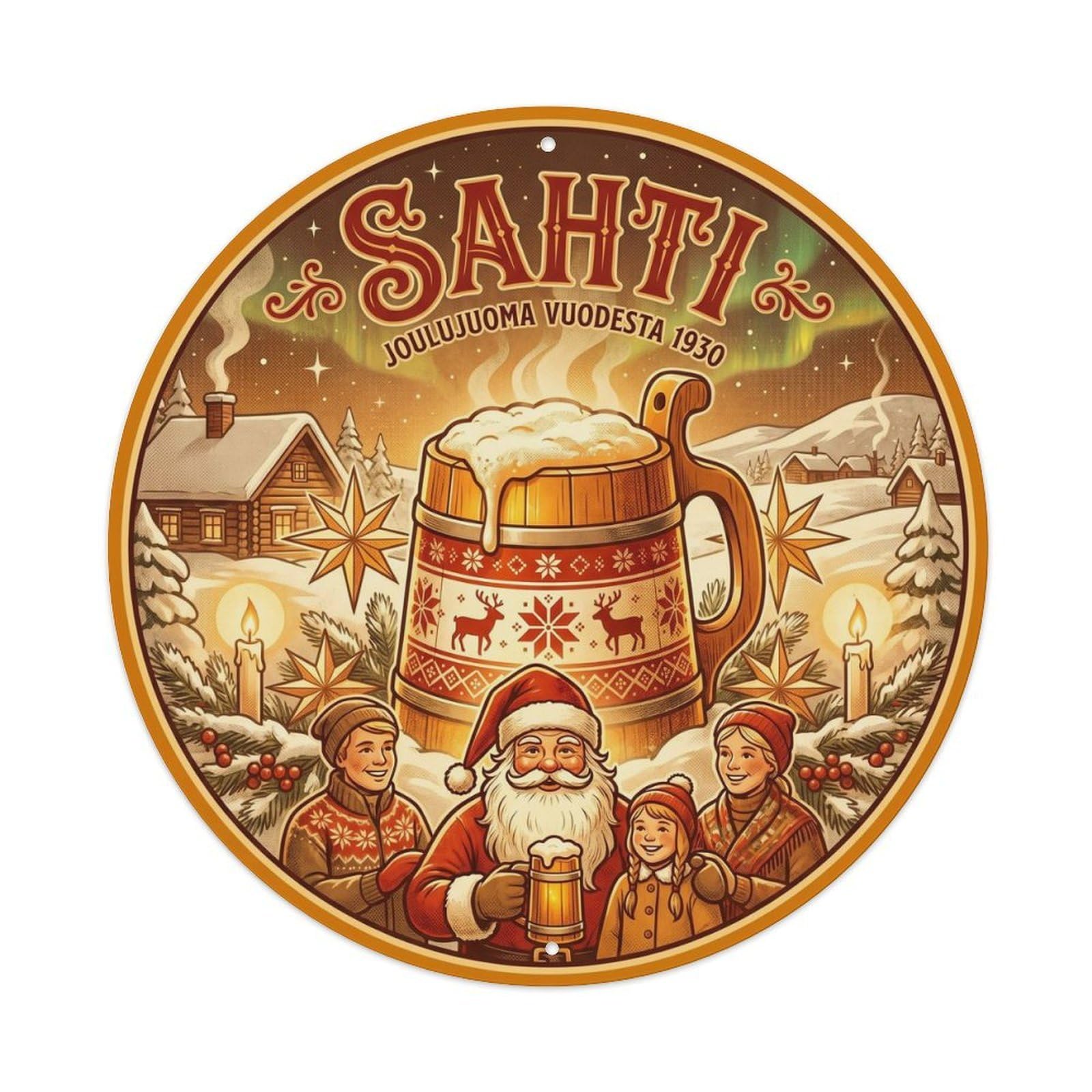 Sahti Farmhouse Ale Taproom Finnish Traditional Keg Tap Metal Tin Sign