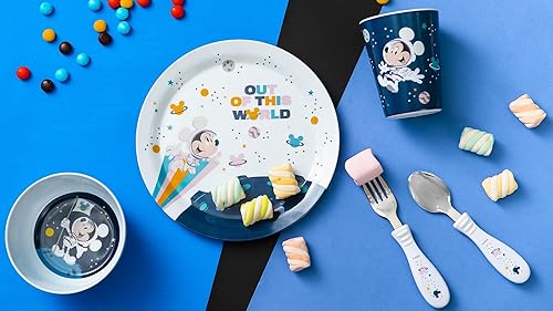 Miniatura 9 de Zak Designs El juego de vajilla infantil de Mickey Mouse de Disney incluye plato, cuenco, vaso y utensilios, hecho de material duradero sin BPA y