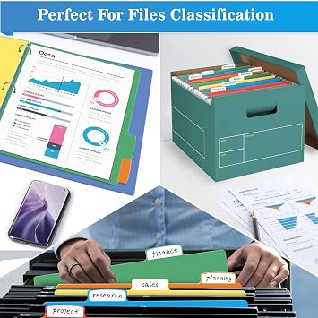 V-Opitos 3 Sets of 5-Tab Binder Dividers, 15 Dividers for 3 Ring Binders