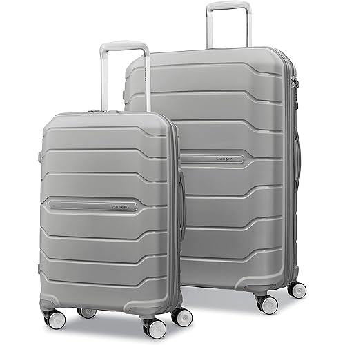 Samsonite Freeform Hardside Expandable with Double Spinner Wheels, 2-Piece Set (21/28), Light Grey