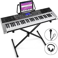 Vista 11 de MUSTAR Teclado de Piano de 61 Teclas, Teclado de Piano Eléctrico MEKS-400 con Teclas Iluminadas, Teclados de Piano de Aprendizaje