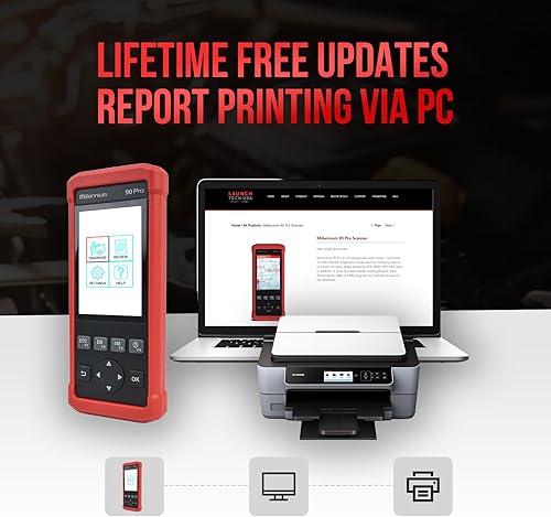 Vista 6 de Escáner OBD2 LAUNCH Millennium 90 Pro Escáner de Coche, Lector de Códigos OBD2 Completo, Herramienta de Escaneo Diagnóstico para ABS SRS