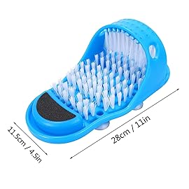 EVERMARKET Simple Feet Cleaner, Magic Foot Scrubber, Exfoliating Easy Feet Cleaning Brush, Foot Shower Spa Massager Slippers for Unisex Adults