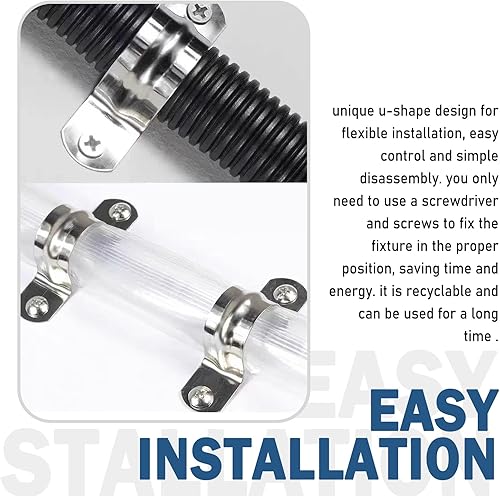 Miniatura 4 de 34 pulgadas 50 piezas de tubo rígido de acero inoxidable con dos agujeros en forma de U para tarjeta de tubería de tubo de acero inoxidable 304