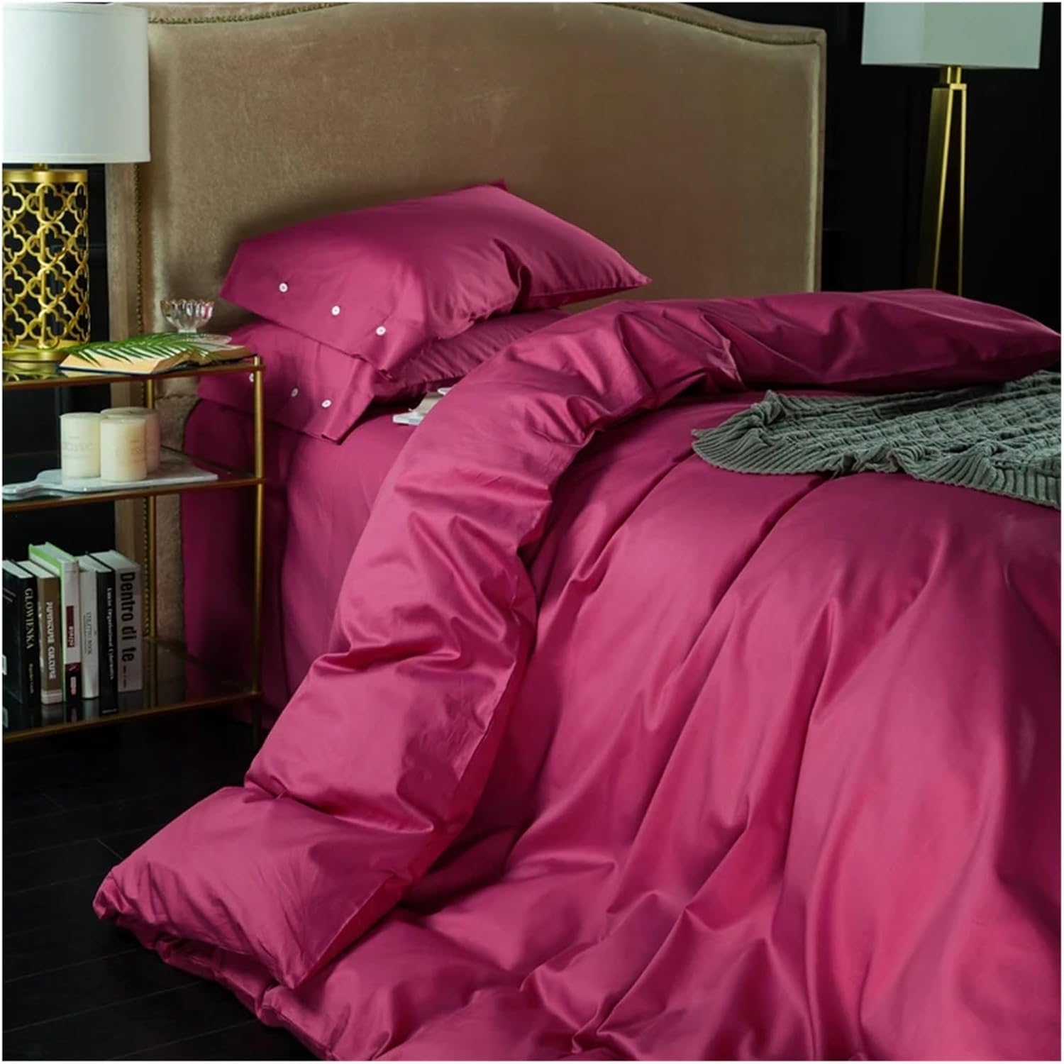 Luxury Cotton Solid Color Soft Duvet Cover Set Twin Double Queen King Size Bedding Set with Zipper bedsheet Set Pillowcases,Bed