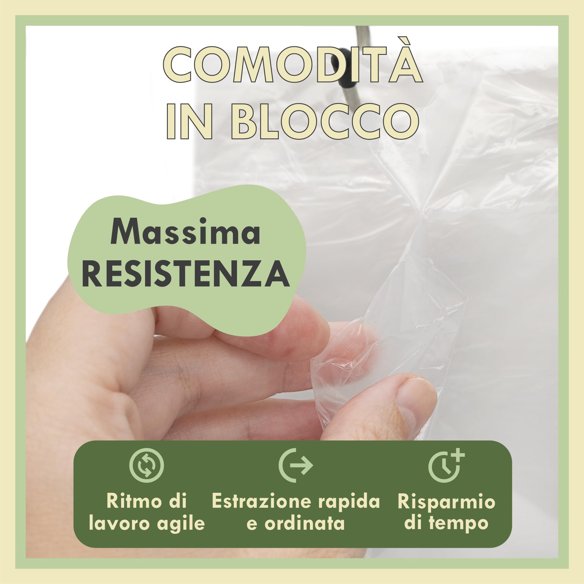 Zenic | Sacchetti Plastica Trasparenti Senza Manico In Blocco | 30 × 40 Cm | Per Frutta, Verdura, Carne E Pesce | Ideali Per Banchi Di Mercato, Conservazione Degli Alimenti E Adatti Al Congelamento
