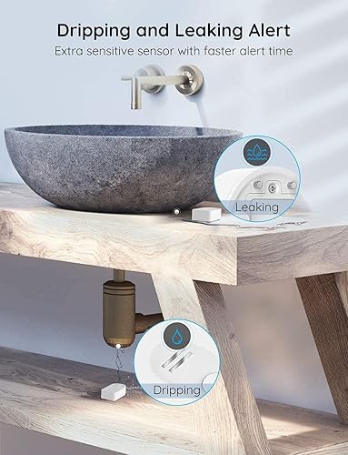 Miniatura 8 de Govee Sensor de agua wifi, paquete de 1, detector inteligente de fugas de agua, alarma ajustable de 100 dB adecuada para el hogar y sótano, alerta