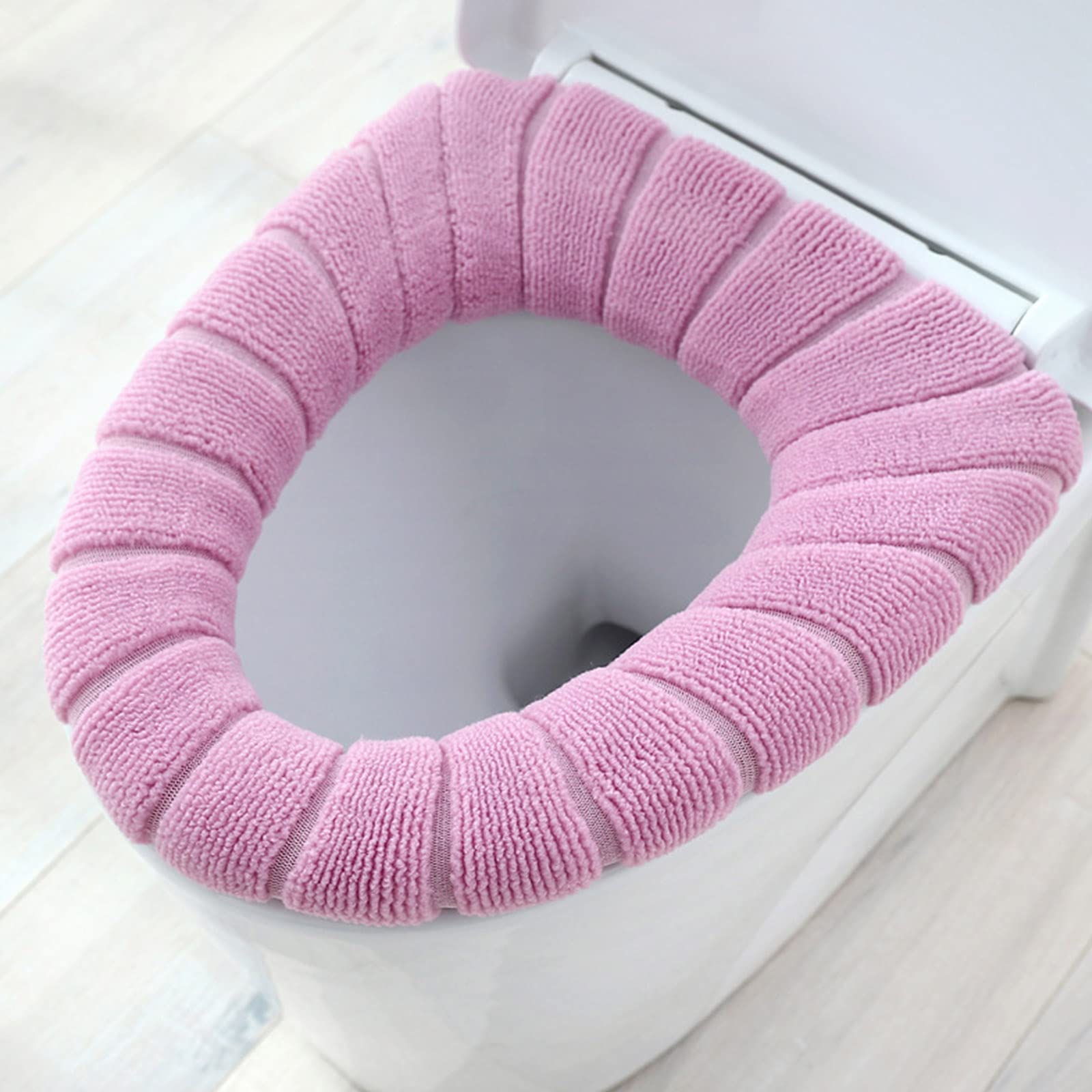 4 Piezas Funda de Asiento Lavable para Inodoro Tapa de Inodoro Almohadillas Fundas de Asiento de Inodoro Cálidas Elástica Cojín de Asiento de Inodoro Acolchado para Baño, Suaves y Cálidas