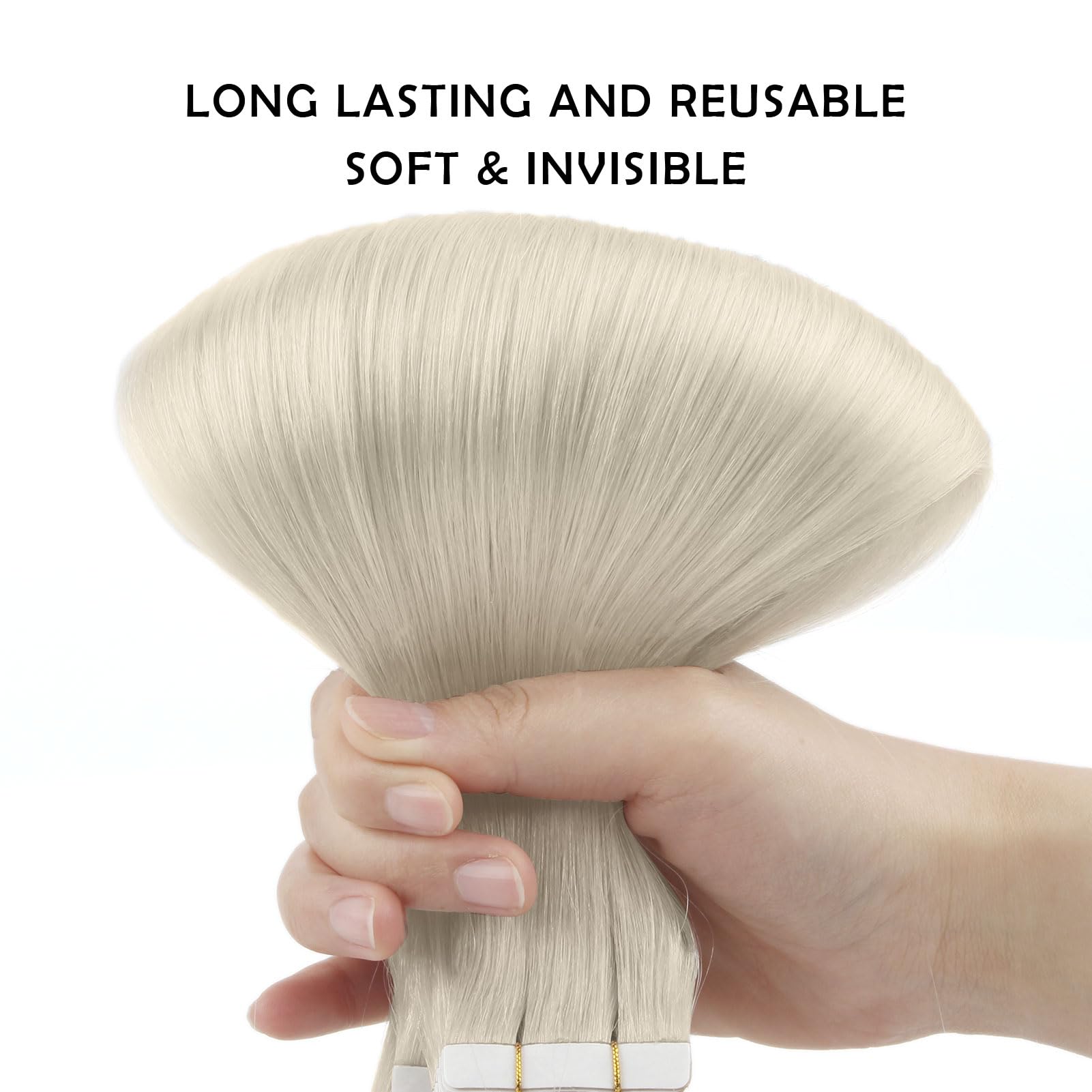 Sassina Tape in Extensions Echthaar 50cm Unsichtbare Blond Extensions Tape in Haarverlängerungen Echthaar Unsichtbare Nahtlose Skin Weft Tape in Echthaar 50g #1000 20 Stück