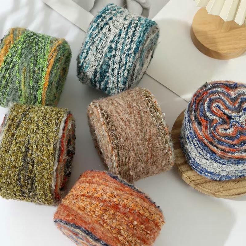 4/6/8/10 kłębków po 100 g włóczka moherowa z gradientem, przędza Bouclé w stylu vintage, do szydełkowania i robienia na drutach swetrów, czapek, szalików, rękawiczek i chustek