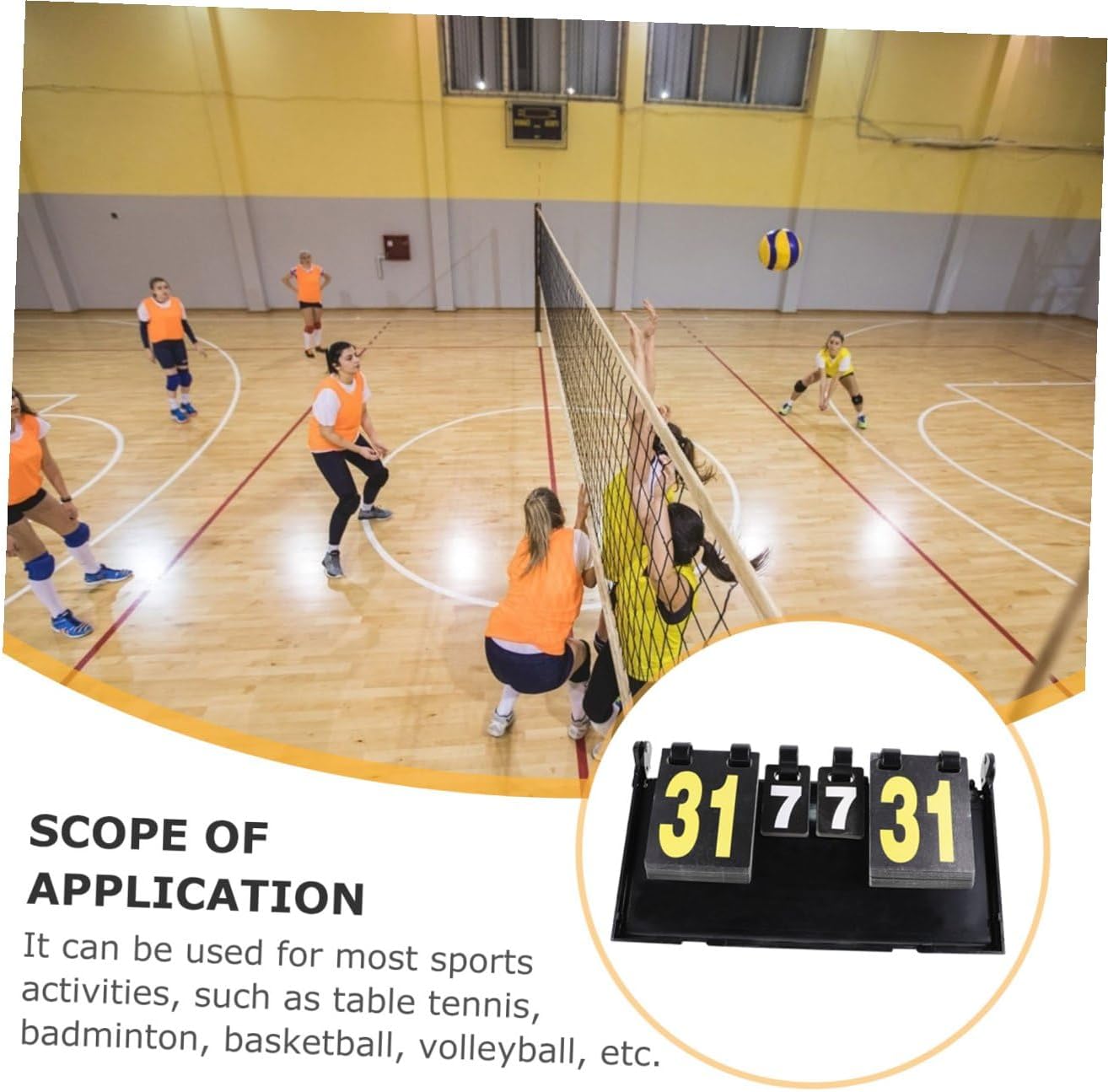 Sports Scoreboard Score Flipper Stand 4 Electronic Scorekeeper Board for Indoor Games