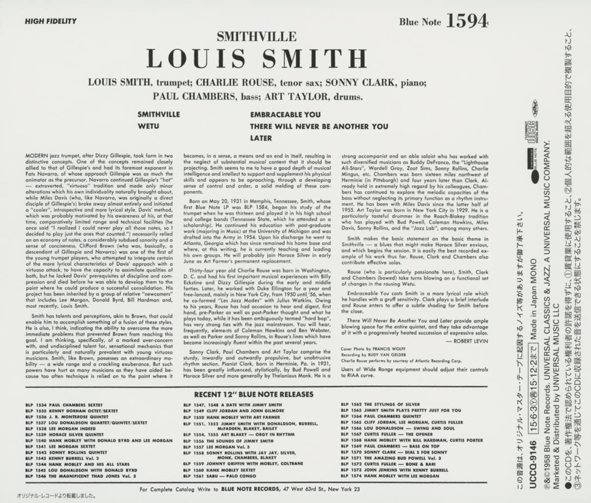 LOUIS SMITH (2) - Smithville - Disque CD