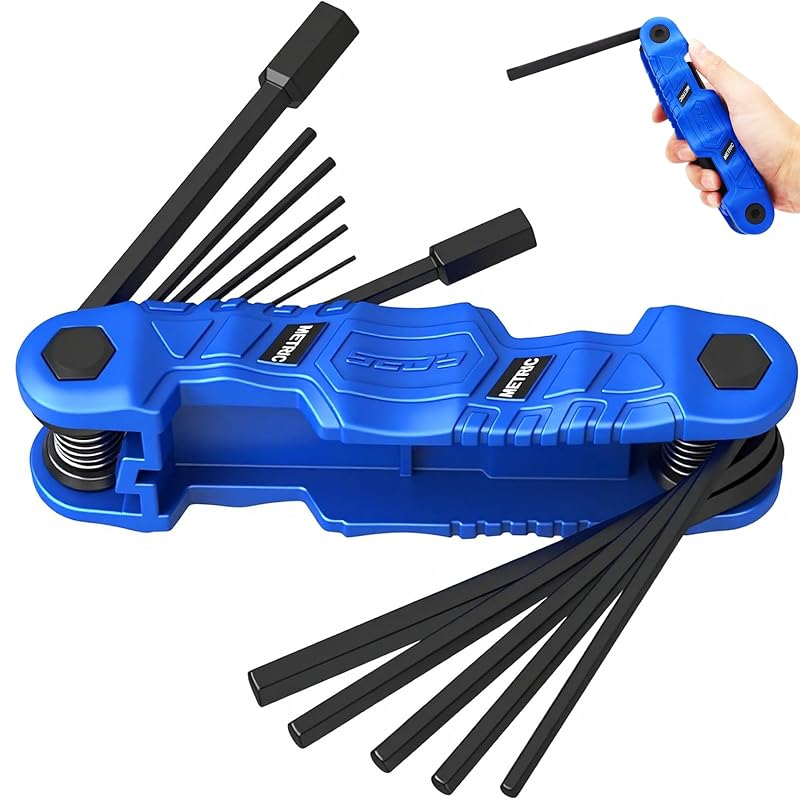 Jogo de Chaves Allen Dobráveis Métricas SEDY em Aço-Liga, 1,5 a 12 mm, Azul, 12 peças