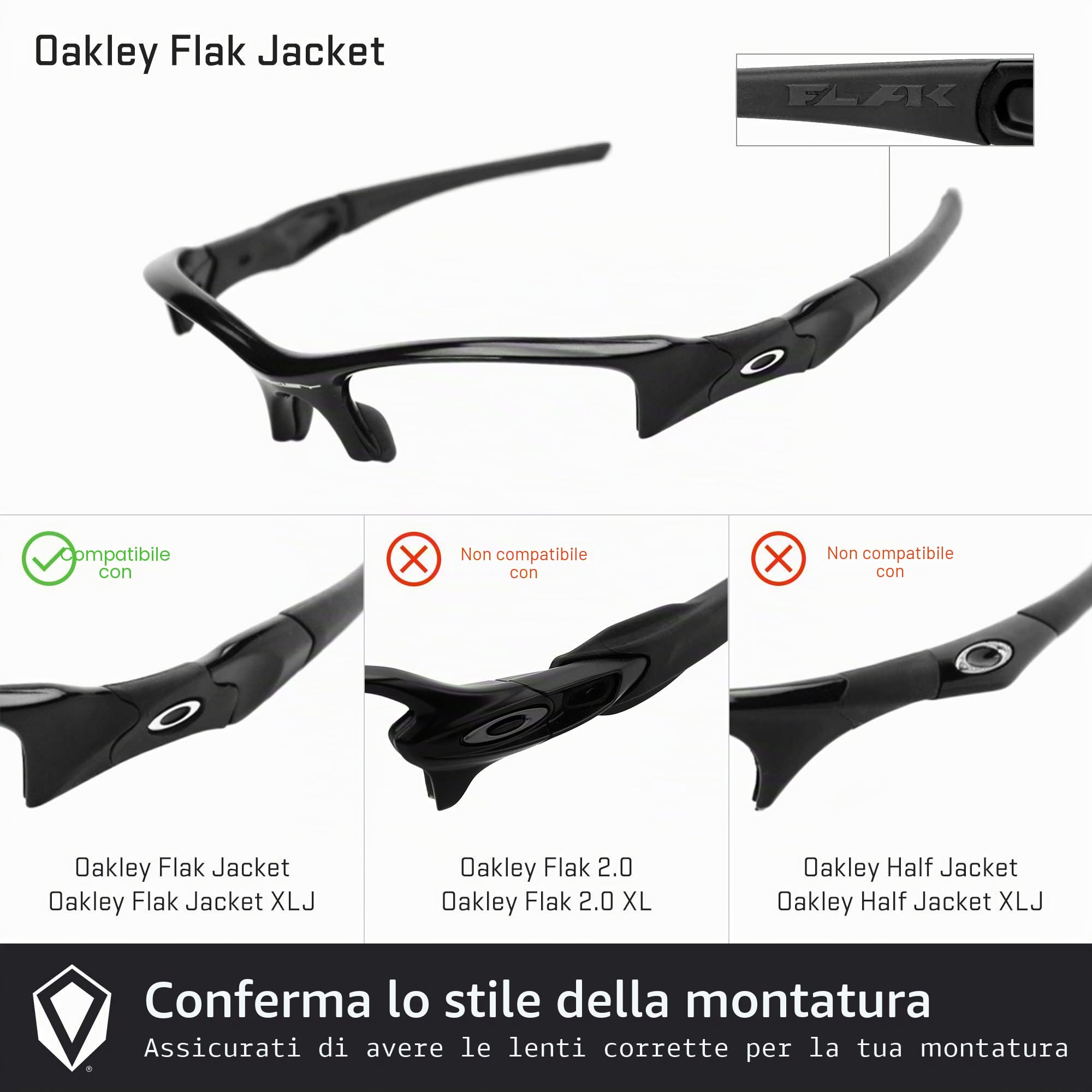 REVANT Lenti di ricambio compatibili con Oakley Flak Jacket OO9008
