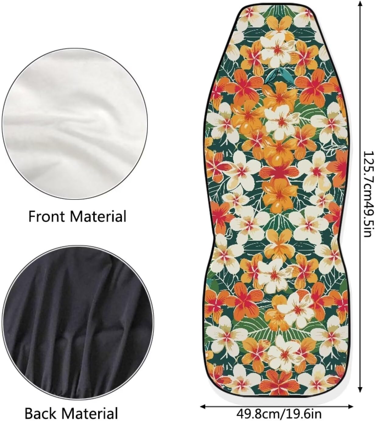 UNICEU Hawaiian Hibiscus Automotive Seat Covers 2Pcs Car Accessories with Front Drive Seat Cover Protect for Women Men