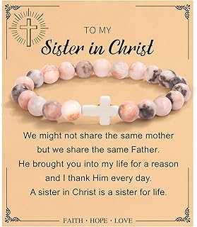 Christian Mothers-Day Gifts for Women, First Communion Confirmation Graduation Gifts Religious Cross Bracelet for Mom/Daughter/Friend/Sister/Grandma/Granddaughter/Godmother/Her, Inspirational Birthday Faith Based Jesus Jewelry