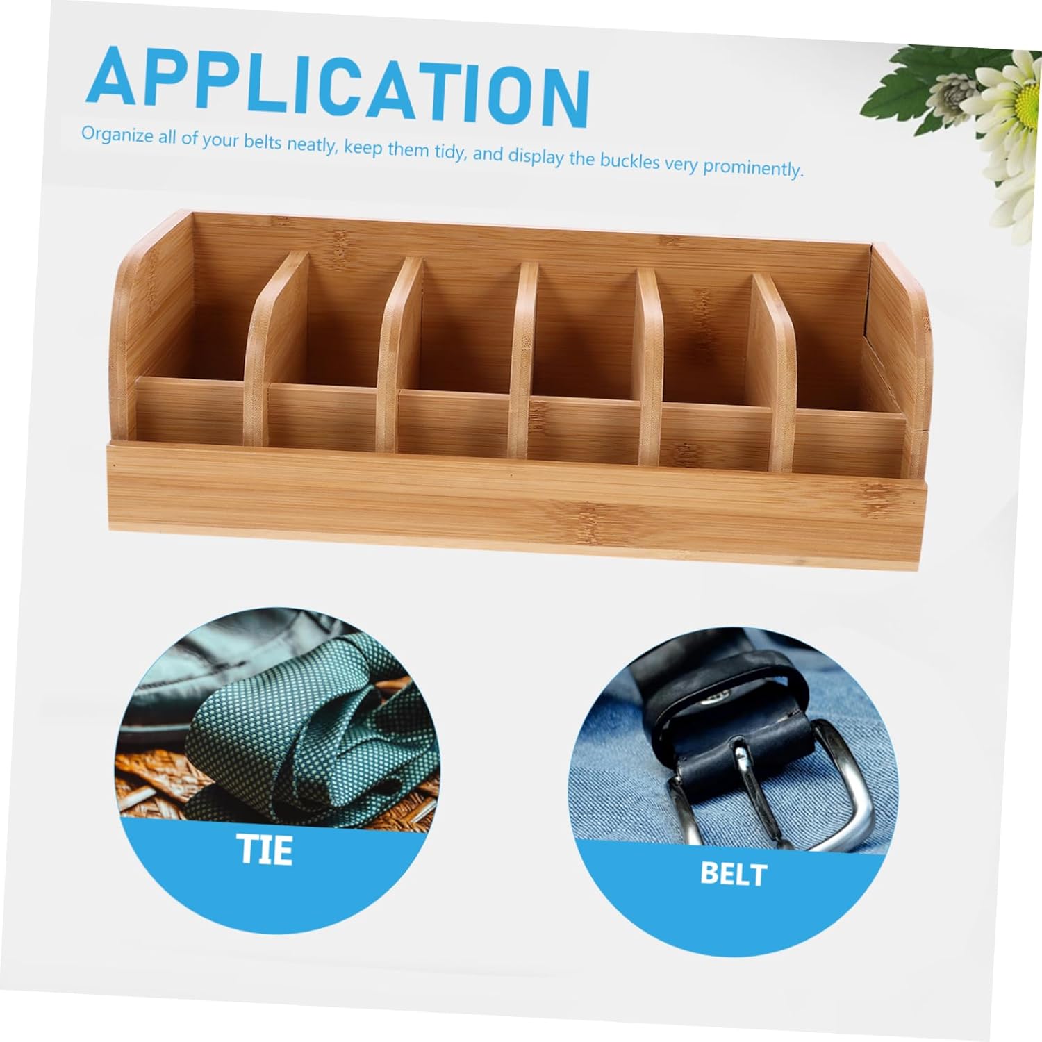 Belt Display Case Compartment Organizer for Tabletop Storage Stylish Belt Rack for Men Smooth Finish for Closet and Retail Use