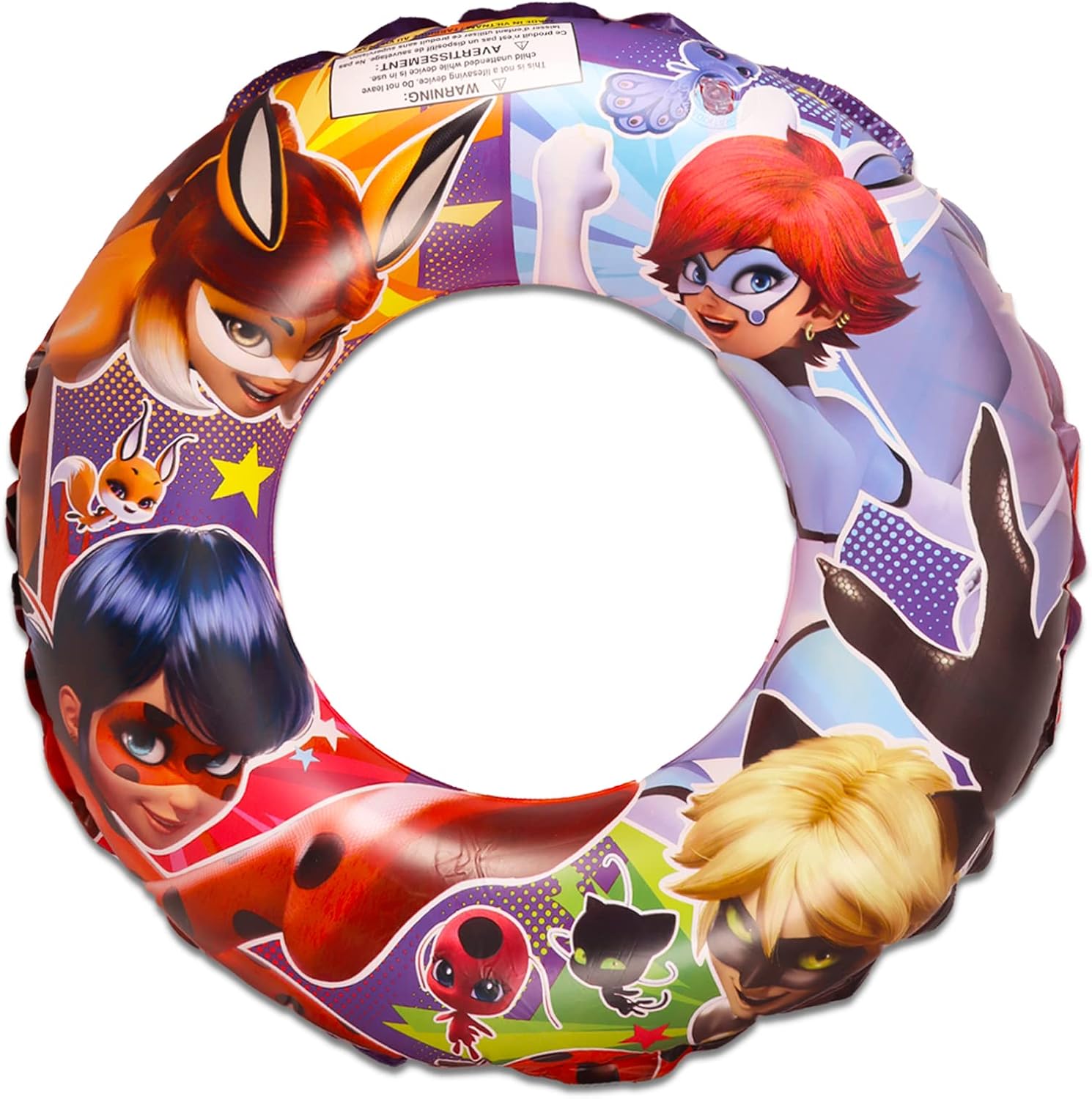 Miraculous Ladybug Pool Toys Set - 5 Pc Miraculous Ladybug Beach Bundle with Beach Ball, Swim Ring, Water Blaster, Stickers and More