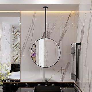 Cosmetic Mirror Black Ceiling Hanging Round M...