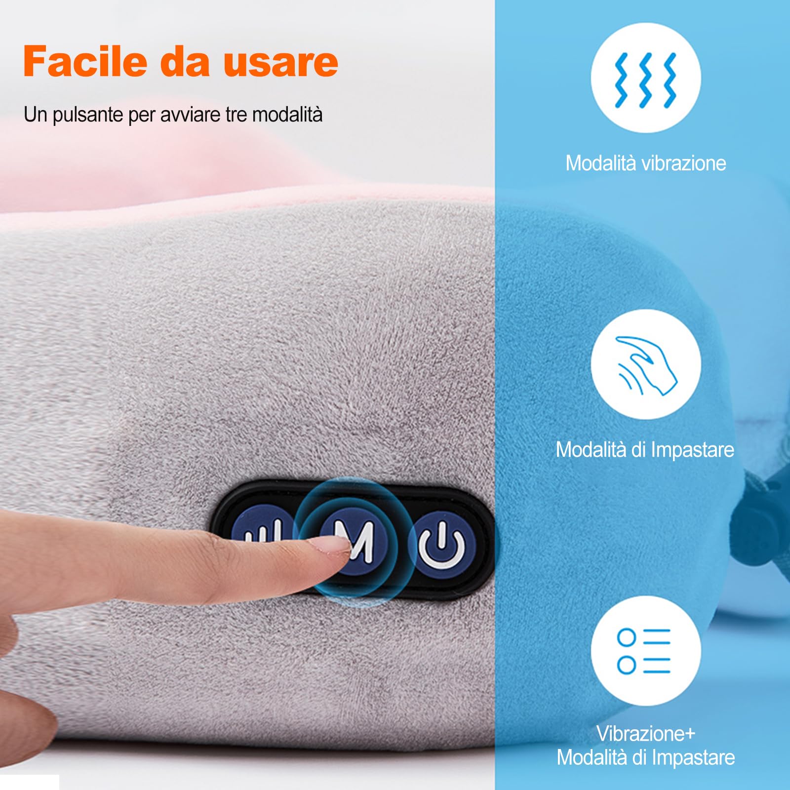 Ergocar Cuscino Per Massaggi Massaggiatore Per Il Collo Massaggiatore Per Cervicale Allevia Il Dolore Muscolare Cuscino Da Massaggio a Forma Di U Per Casa Auto e Ufficio (Marrone)