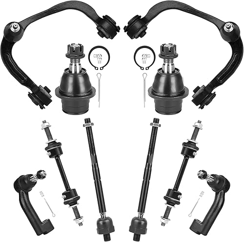 Front Upper Control Arm Ball Joint Suspension Kit Fit for Ford F150 (Not for Raptor) 2009 2010 2011 2012 2013 2014, with Sway Bars Links Tie Rods